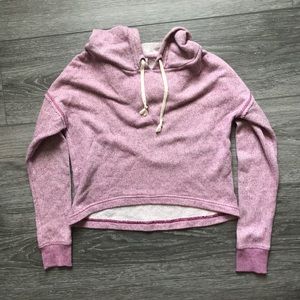 Pink Distressed Cropped Hoddie